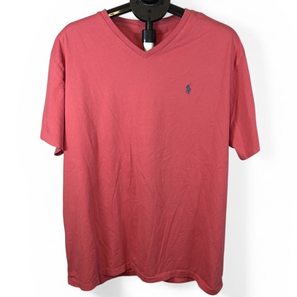 Polo Ralph Lauren Mens XL Classic Fit V-Neck T-Shirt Salmon